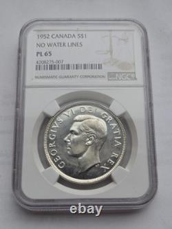 Canada 1952 Silver Dollar NGC PL- 65 (Proof-Like) No Water Lines