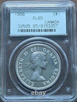 Canada 1956 $1 Silver Dollar PCGS PL 65 Proof like OGH Old Green Holder