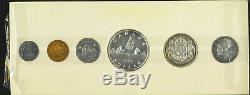 Canada 1957 PL Proof Like Coin Set 1.1 OZ Pure Silver Damaged Celophane