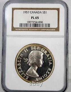 Canada, 1957 Silver Dollar NGC Graded Proof Like PL 65