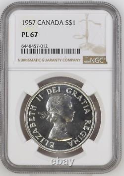 Canada, 1957 Silver Dollar NGC Graded Proof Like PL 67