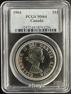 Canada 1964 Silver Dollar PCGS MS64 LUSTROUS & PROOF-LIKE SURFACES