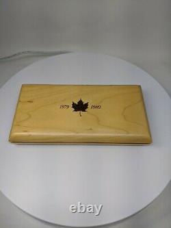 Canada 1979-1989 Commemorative Maple Leaf Set Proof Silver Gold Platinum With Box