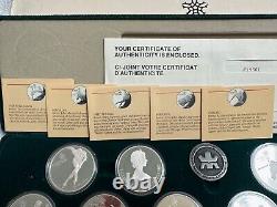 Canada 1988 Calgary Winter Olympic PROOF Silver Coin Set 10 Coins withbox & COA