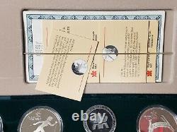 Canada 1988 Calgary Winter Olympics Proof 1 oz Silver 10 Coin Set with Box & COAs