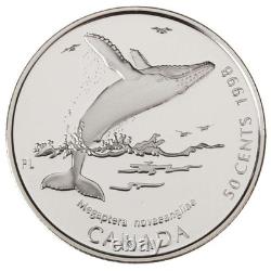 Canada 1998 WHALES Canada's Ocean Giants Orca 50¢ 4-Coin Silver Proof Set in OGP