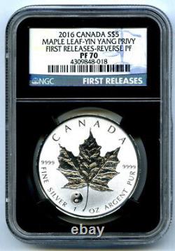 Canada 1oz Silver Maple Leaf 2016 Ngc Pf70 Yin Yang Privy Reverse Proof Pop 20