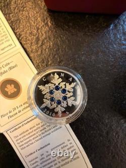 Canada $20 2010 Crystal Snowflake Blue Silver 9999 Royal Canadian Mint