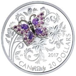 Canada 20$ 2017 Silver Proof Bejeweled Bugs BUTTERFLY