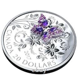 Canada 20$ 2017 Silver Proof Bejeweled Bugs BUTTERFLY