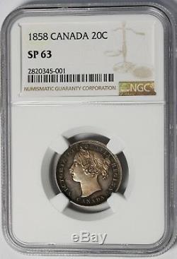 Canada 20 Cents 1858 Proof Specimen Coin NGC SP63 Variety RARE 10-15 Minted