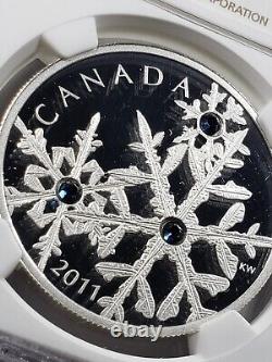 Canada $20 Dollars Silver Coin, Crystal Blue Snowflake, 2011 NGC PF70 UCAM