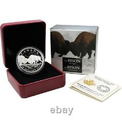 Canada 20 Dollars Silver Proof Coin (4 Pcs Set), (1 oz x 4) 2014 Bison Fight Unc