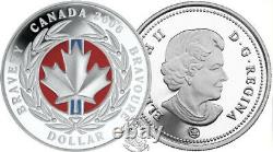 Canada 2006 $1 Medal of Bravery Proof red enamel Silver Dollar coin