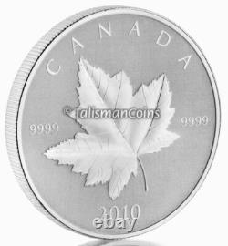 Canada 2010 MAPLE LEAF $5 1 Troy Oz Pure Silver REVERSE PROOF PIEDFORT Full OGP