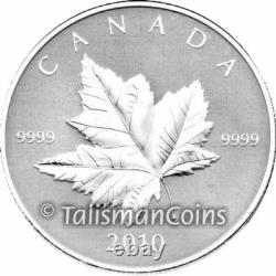 Canada 2010 MAPLE LEAF $5 1 Troy Oz Pure Silver REVERSE PROOF PIEDFORT Full OGP