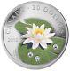 Canada 2010 Water Lily Lotus Swarovski Crystals $20 Pure Silver Proof Coin