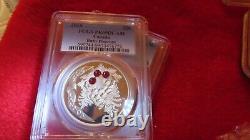 Canada 2010 XMAS Pinecone RUBY Swarovski Crystal $20 1oz 9999 Silver PCGS PR69