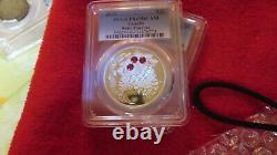 Canada 2010 XMAS Pinecone RUBY Swarovski Crystal $20 1oz 9999 Silver PCGS PR69