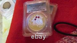 Canada 2010 XMAS Pinecone RUBY Swarovski Crystal $20 1oz 9999 Silver PCGS PR69