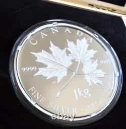 Canada 2011 MAPLE LEAF FOREVER $250 1 Kg Kilo Kilogram Silver Proof COA & OGP