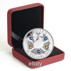 Canada 2012 Holiday Wreath Swarovski Crystals 20$ Pure Silver Proof Coin Perfect