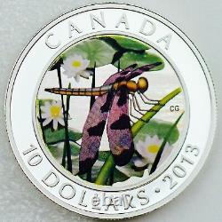 Canada 2013 $10 Dragonfly Twelve-Spotted Skimmer 1/2 oz Pure Silver HOLOGRAM