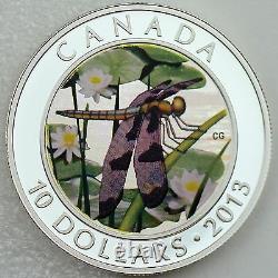 Canada 2013 $10 Dragonfly Twelve-Spotted Skimmer 1/2 oz Pure Silver HOLOGRAM