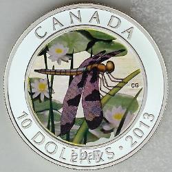 Canada 2013 $10 Dragonfly Twelve-Spotted Skimmer 1/2 oz Pure Silver HOLOGRAM