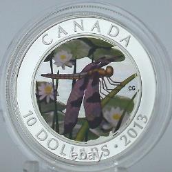 Canada 2013 $10 Dragonfly Twelve-Spotted Skimmer 1/2 oz Pure Silver HOLOGRAM