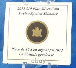 Canada 2013 $10 Dragonfly Twelve-Spotted Skimmer 1/2 oz Pure Silver HOLOGRAM