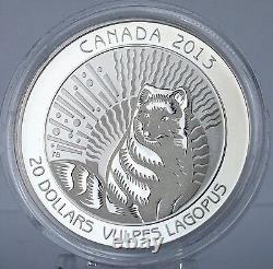 Canada 2013 $20 Arctic Fox 99.99% Pure Silver Proof, Untamed Canada #1