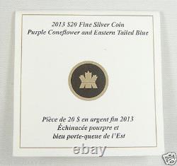 Canada 2013 $20 Coneflower & Butterfly DC (Proof) Silver Commemorative