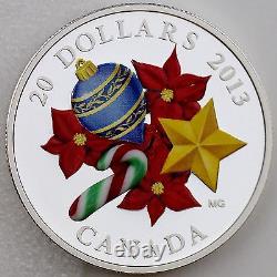 Canada 2013 $20 Venetian Murano Glass Candy Cane, 1 oz. Pure Silver Proof Coin