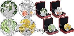 Canada 2013 2014 Maple Canopy Complete 4 Coin $20 Silver Maple Leaf Proof Set