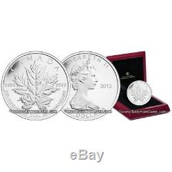 Canada 2013 25th Anniversary SML $50 5 Oz Pure Silver Maple Leaf Reverse Proof