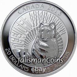 Canada 2013 ARCTIC FOX Untamed Canada $20 Pure Silver Proof in FULL OGP + CoA