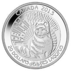 Canada 2013 ARCTIC FOX Untamed Canada $20 Pure Silver Proof in FULL OGP + CoA