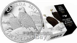 Canada 2013 Bald Eagle #2 Lifelong Mates $20 1 Oz Silver Proof w Edge Lettering