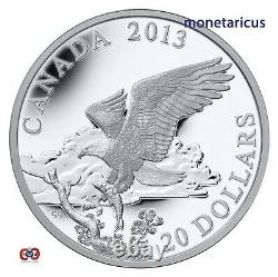 Canada 2013 Bold Eagle Deadly Predator $20 1 Oz Pure Silver Proof Coin Perfect