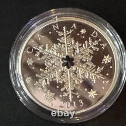 Canada 2013 Winter Snowflake 1 oz. Pure Silver $20 Proof Coin, Swarovski Crystal