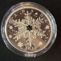 Canada 2013 Winter Snowflake 1 oz. Pure Silver $20 Proof Coin, Swarovski Crystal