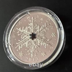 Canada 2013 Winter Snowflake 1 oz. Pure Silver $20 Proof Coin, Swarovski Crystal