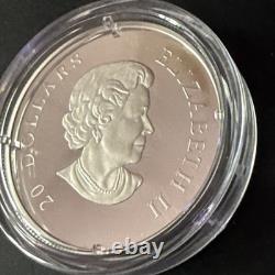 Canada 2013 Winter Snowflake 1 oz. Pure Silver $20 Proof Coin, Swarovski Crystal