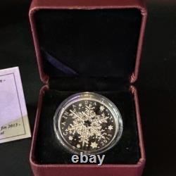 Canada 2013 Winter Snowflake 1 oz. Pure Silver $20 Proof Coin, Swarovski Crystal