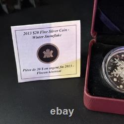 Canada 2013 Winter Snowflake 1 oz. Pure Silver $20 Proof Coin, Swarovski Crystal