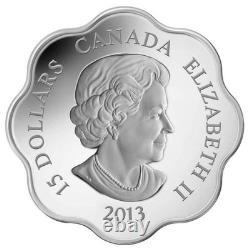Canada 2013 YEAR SNAKE Lunar Zodiac Lotus Shaped $15 Pure Silver Proof FULL OGP