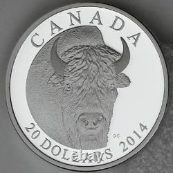 Canada 2014 $20 Bison, A Portrait 1 oz. 99.99% Pure Silver Proof, Edge Lettering