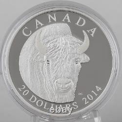 Canada 2014 $20 Bison, A Portrait 1 oz. 99.99% Pure Silver Proof, Edge Lettering
