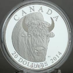 Canada 2014 $20 Bison, A Portrait 1 oz. 99.99% Pure Silver Proof, Edge Lettering